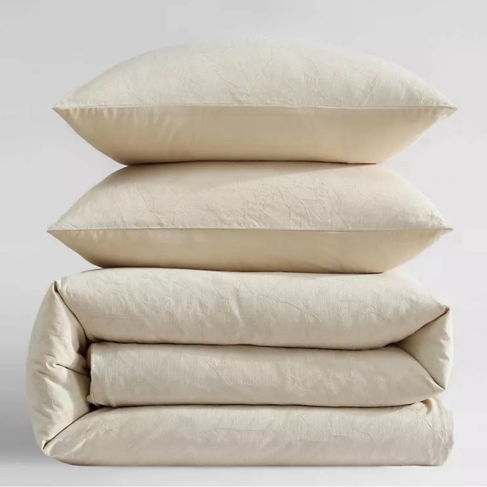 Calvin Klein Branching Leaves Cotton Duvet Cover Set Queen - Picture 5 of 7